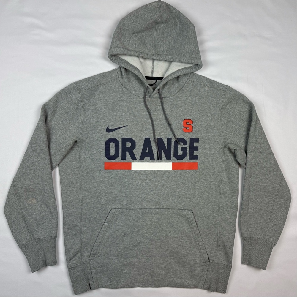 Nike Syracuse Orange Mens Heavyweight Hoodie Sweatshirt Sz Medium Grey B4